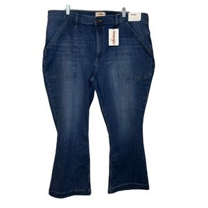 NWT Wrangler High Rise Utility Kick Flare Cropped Jeans Womens 22W